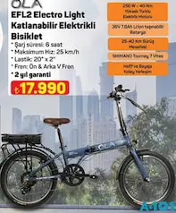 OLA EFL2 ELECTRO LİGHT KATLANABİLİR ELEKTRİKLİ BİSİKLET